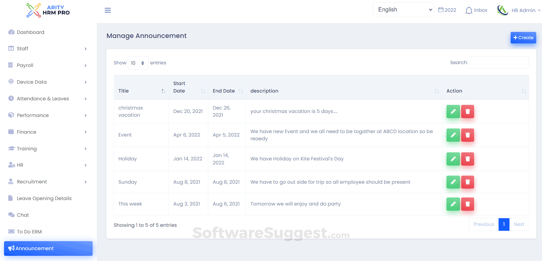 Arity HRM Pro Small Screenshot 2
